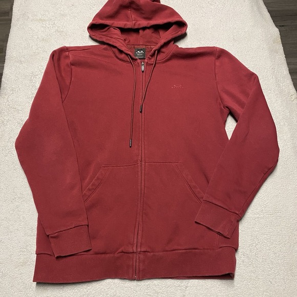 Oakley Other - Oakley Hoodie Mens Small Red Full Zip Pockets Logo Classic‎ Regular Fit